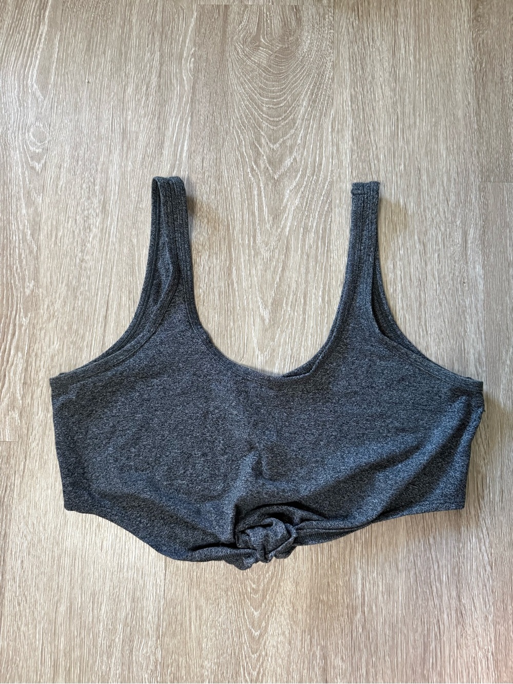 Victoria Sport Gray Tie Front Sports Bra Crop Top Medium